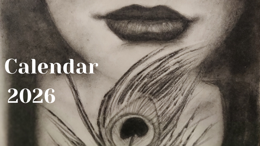 Charcoal Art Desk Calendar - India