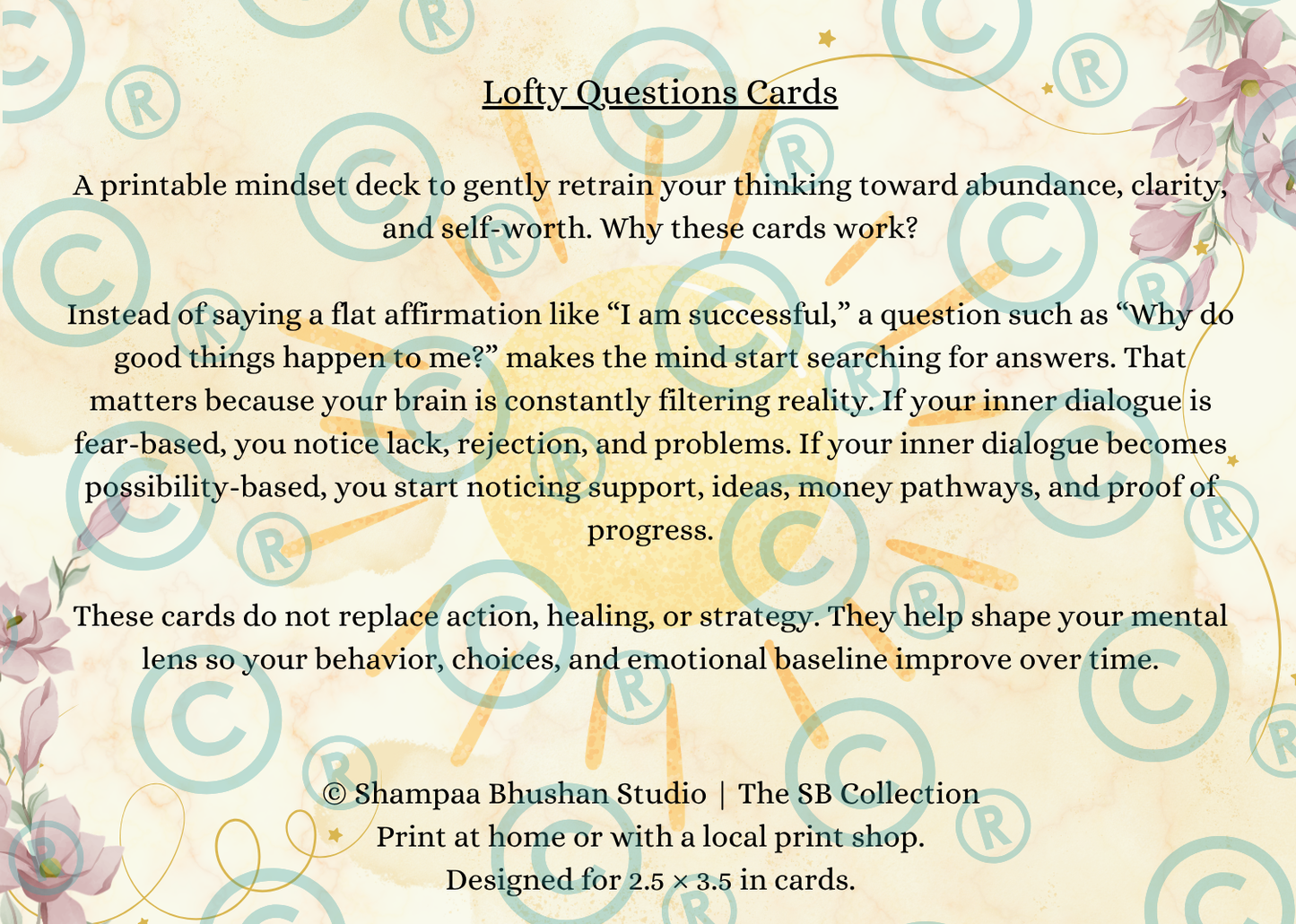 Rewire Your Mind: Lofty Question Cards