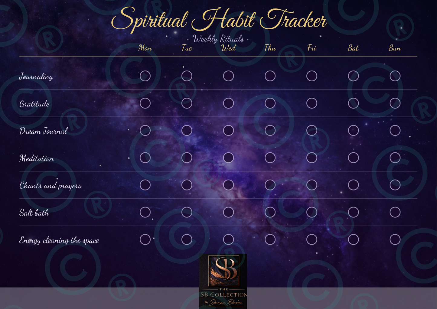Spiritual Weekly Habit Tracker